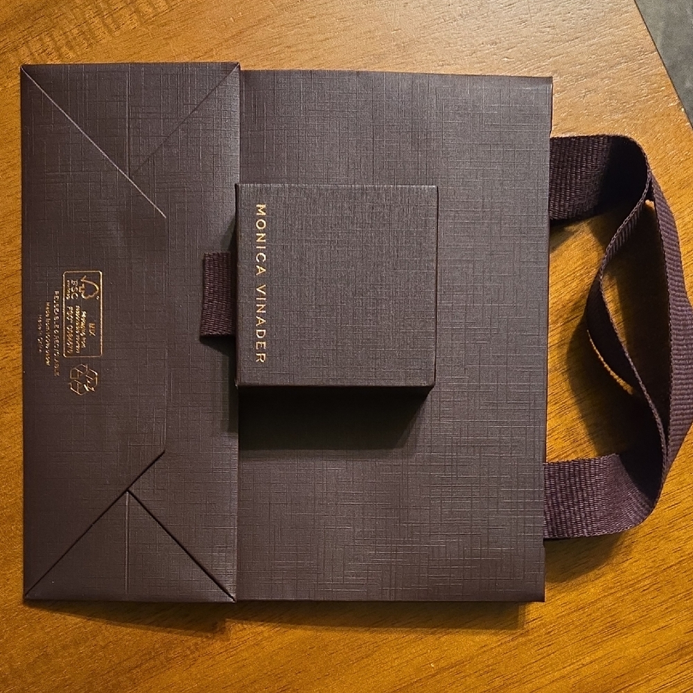 Monica Vinader Dark Brown Small Ring Boxes With Matching Bags